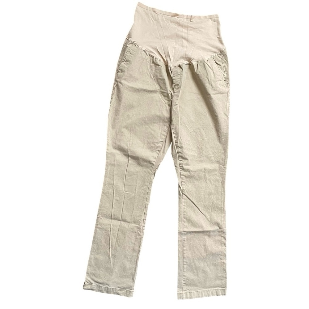 Old Navy Maternity Pants Stretch Size 16 Boot Cut Full Panel Cotton Blend khaki